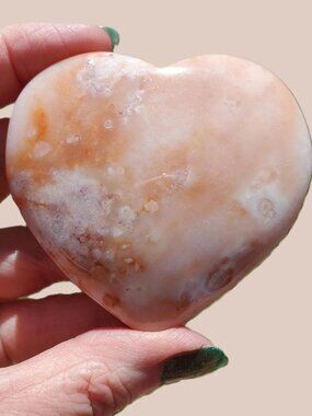 Pink Flower Agate Palm Stone (PA12)